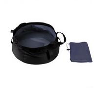 Lavabo de agua plegable portátil de 8 L para campamento y senderismo, lavabo plegable de nailon 210D, resistente al calor, 30 x 30 x 15 cm (azul oscuro)