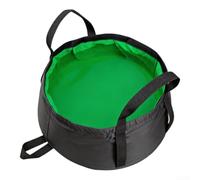Lavabo de agua plegable portátil de 8 L para campamento y senderismo, lavabo plegable de nailon 210D, resistente al calor, 30 x 30 x 15 cm (verde)