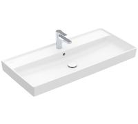 Lavabo de armario Collaro de Villeroy & Boch, 1 agujero para grifo, con rebosadero, parte inferior sin pulir, 1000x470mm, 4A33A5RW, Color: Blanco Piedra CerámicaPlus