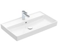 Lavabo de armario Collaro de Villeroy & Boch, 1 agujero para grifo, con rebosadero, parte inferior sin pulir, 800x465mm, 4A3380R1, Color: Cerámica Blanca