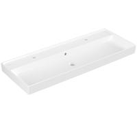 Lavabo de armario Collaro de Villeroy & Boch, 2 agujeros para grifería, con rebosadero, 1200x470mm, 4A33C4RW, Color: Blanco Piedra CerámicaPlus