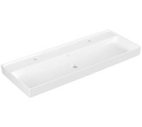 Lavabo de armario Collaro de Villeroy & Boch, 2 agujeros para grifo, sin rebosadero, 1200x470mm, 4A33C101, Color: blanco-alpino