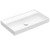 Lavabo de armario Collaro de Villeroy & Boch, sin agujero para grifo, sin rebosadero, 800x465mm, 4A3383RW, Color: Blanco Piedra CerámicaPlus