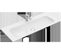Lavabo de armario Finion de Villeroy & Boch, rebosadero oculto, 1 agujero para grifo, 1200x500mm, 4164CBR7, Color: Negro puro CeramicPlus