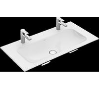 Lavabo de armario Finion de Villeroy & Boch, sin rebosadero, 2 agujeros para grifo, 1000x500mm, 4164A1R1, Color: Cerámica Blanca