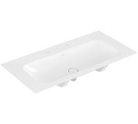 Lavabo de armario Finion de Villeroy & Boch, sin rebosadero, 2 agujeros para grifo, 1000x500mm, 4164A1RW, Color: Blanco Piedra CerámicaPlus