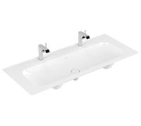 Lavabo de armario Finion de Villeroy & Boch, sin rebosadero, 2 orificios para grifería, 1200x500mm, 4164C1RW, Color: Blanco Piedra CerámicaPlus