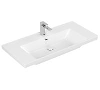 Lavabo de armario Subway 3.0 de Villeroy & Boch, 1000 x 470 mm, 1 agujero para grifo, con rebosadero, sin suelo, 4A70A5R1, Color: Cerámica Blanca
