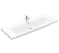 Lavabo de armario Subway 3.0 de Villeroy & Boch, 1 agujero para grifo, con rebosadero, sin pulir, 1300x475mm, 4A70D5R1, Color: Cerámica Blanca