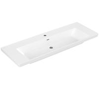 Lavabo de armario Subway 3.0 de Villeroy & Boch, 1 agujero para grifo, con rebosadero, sin pulir, 1300x475mm, 4A70D5RW, Color: Blanco Piedra CerámicaPlus