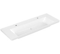 Lavabo de armario Subway 3.0 de Villeroy & Boch, 2 agujeros para grifo, sin rebosadero, sin pulir, 1300x475mm, 4A70D101, Color: blanco-alpino