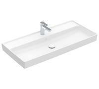 Lavabo de armario Villeroy & Boch Collaro, 1000 x 470 mm, sin rebosadero, sin suelo, 4A33A2RW, Color: Blanco Piedra, Cerámica Plus