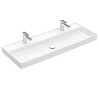 Lavabo de armario Villeroy & Boch Collaro, 1200 x 470 mm, 2 agujeros para grifo, sin rebosadero, sin suelo, 4A33C101, Color: blanco-alpino