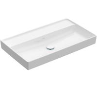 Lavabo de armario Villeroy & Boch Collaro, 800 x 465 mm, sin agujero para grifo, sin rebosadero, sin suelo, 4A338301, Color: blanco-alpino