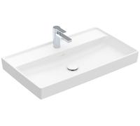 Lavabo de armario Villeroy & Boch Collaro, 800 x 465 mm, sin rebosadero, sin suelo, 4A3381RW, Color: Blanco Piedra, Cerámica Plus