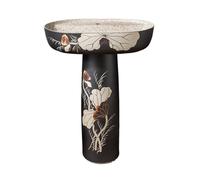 Lavabo de baño de columna de cerámica con kit de drenaje y grifo, elegante lavabo de pedestal para balcón y uso doméstico, diseño que ahorra espacio, accesorios de baño modernos