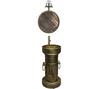 Lavabo de baño independiente, moderno tocador industrial con lavabo y grifo, perfecto para decoración de hotel y hogar
