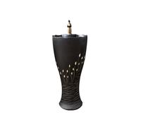 Lavabo de baño independiente vintage con grifo y kit de drenaje, elegante pedestal de cerámica para decoración elegante del hogar y baños modernos