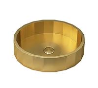 Lavabo de baño Lavabos de baño de recipiente, Lavabo de baño de recipiente ovalado dorado mate comercial de 17,7 × 14,5 pulgadas Lavabo de baño de recipiente, Acero inoxidable T304 duradero St