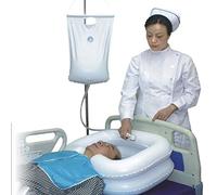 Lavabo de Cabello en Cama para Acampar Viajes Al Aire Libre, Inflable de Lavado de Cabello para Discapacitados Ancianos en Cama Paciente Embarazada, con Bomba y Bolsa de Ducha