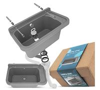 Lavabo de Cámara Estante Fregadero Industrial Profunda Lavadero Exterior Comercial Lavamanos Jardín Garaje Lavandería Baños Fábrica 50 x 34 x 21 cm Gris