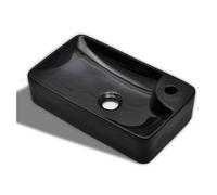 Lavabo de cerámica con agujero para grifo negro