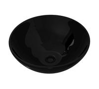 vidaXL Lavabo de Baño Moderno Redondo Cerámica Negro Brillo Lavamanos de Aseo