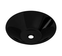 vidaXL Lavabo de cerámica negro redondo