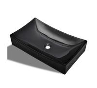 Lavabo de cerámica rectangular color negro