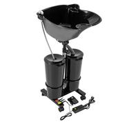 Lavabo de champú portátil, lavabo de altura ajustable, estación de lavado de pelo móvil, cubo doble de 10 l, bomba eléctrica, lavabo de 48 cm, para peluquería, cama de enfermería, embarazada, color