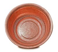 Lavabo de cobre martillado a mano, cuenco redondo de cobre martillado, cuenco portátil para remojo de pies, capacidad de 5/6/7 L, 11 cm de profundidad, patrón de martillo hecho a mano, para camping