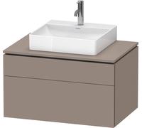 Lavabo de consola Duravit L-Cube, suspendido, incluye placa de consola, 2 extraíbles, 820x482x550mm, LC4880043430000, Color: Decoración Basalto Mate