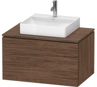 Lavabo de consola Duravit L-Cube, suspendido, incluye placa de consola, 2 extraíbles, 820x482x550mm, LC4880021210000, Color: DecoraciÃ³n en nogal oscuro