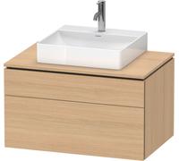 Lavabo de consola Duravit L-Cube, suspendido, incluye placa de consola, 2 extraíbles, 820x482x550mm, LC4880030300000, Color: Decoración roble natural