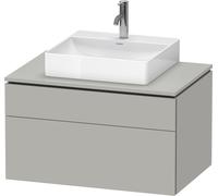 Lavabo de consola Duravit L-Cube, suspendido, incluye placa de consola, 2 extraíbles, 820x482x550mm, LC4880007070000, Color: DecoraciÃ³n gris hormigÃ³n mate