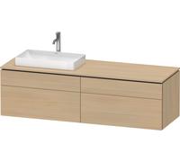 Lavabo de consola Duravit L-Cube, suspendido, incluye placa de consola, 4 extraíbles, lavabo a la izquierda, 1620x482x550mm, LC4871L71710000, Color: Roble mediterráneo Chapa de madera auténtica