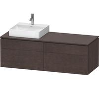 Lavabo de consola Duravit L-Cube, suspendido, incluye placa de consola, 4 extraíbles, lavabo a la izquierda, 1420x482x550mm, LC4870L72720000, Color: roble oscuro cepillado chapa de madera auténtica