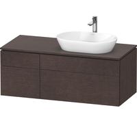 Lavabo de consola Duravit L-Cube, suspendido, incluye placa de consola, 4 extraíbles, lavabo derecha, 1220x482x550mm, LC4874072720000, Color: roble oscuro cepillado chapa de madera auténtica