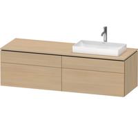 Lavabo de consola Duravit L-Cube, suspendido, incluye placa de consola, 4 extraíbles, lavabo derecha, 1620x482x550mm, LC4871R71710000, Color: Roble mediterráneo Chapa de madera auténtica