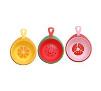 Lavabo de Dibujos Animados 3 Piezas para Bebés y Hogar | Pp y Silicona, Forma de Frutas, Fácil de Limpiar, Práctico para Campamento, Diseño Creativo y Adorable