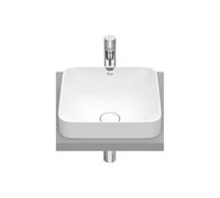 Lavabo de Encimera de Fineceramic Square Inspira Blanco Mate Roca - Sin sifón