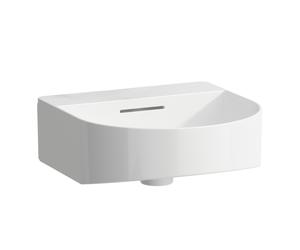 Lavabo de enjuague manual con sonar de funcionamiento, sin agujero para grifo, con rebosadero, 410x420mm, incl. tapa de válvula, incl. plantilla, blanco, H8163410001091, Color: Blanco