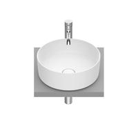 Lavabo de fineceramic con diseño circular en acabado color blanco mate Round Inspira Roca - Con sifón