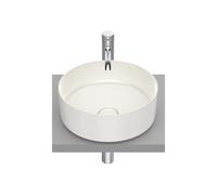 Lavabo de fineceramic de 37 cm circular con un acabado en color beige Round Inspira Roca - Sin sifón