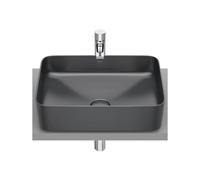 Lavabo de Fineceramic Gris Oscuro Onix Square Inspira 50 cm Roca - Sin sifón