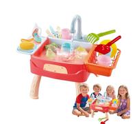 Lavabo de juguete - Fregadero de cocina para niños con agua,Lavavajillas sistema de circulación de agua automático accesorios incluidos juguetes educativos para niños en edad preescolar niños pequeños