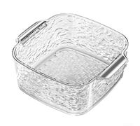 Lavabo de lavado vegetal drenable con interior profundo para remojar y limpiar hojas verdes y vegetales raíces (plateado transparente)