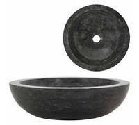 Lavabo de mármol de 40 x 12 cm, color negro, para baño y aseo de invitados, elegante, duradero y fácil de limpiar, ideal para baños pequeños e instalaciones modernas
