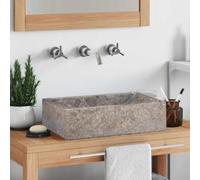 Lavabo de Mármol Gris Brillante, Diseño Moderno para Baño y Aseo, Fregadero de Piedra Natural, Resistente y Elegante, Fácil de Limpiar, 45x30x12 cm