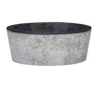Lavabo de Mármol Negro, Diseño Redondo Moderno para Baño y Aseo, Fregadero de Pedestal o Sobremesa, Fabricación Artesanal, Fácil Limpieza, Ø40x15 cm